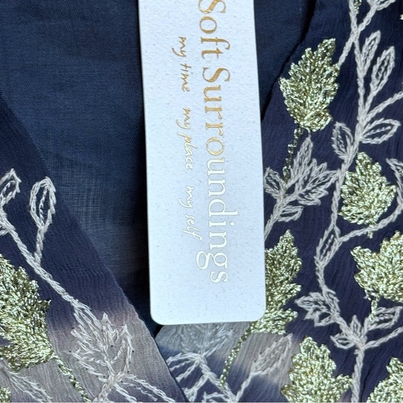 New SOFT SURROUNDINGS Blue Himalaya Dress Indigo Tie Dye #2EJ67 Sz Medium - Picture 9 of 12